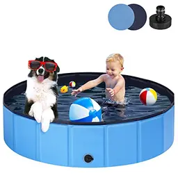 Ezilif Faltbarer Hundepool für große & kleine Hunde, rutschfest, 80 x 20 cm, verschleißfestes PVC