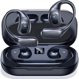Atopskins Drahtlose Bluetooth-Kopfhörer mit Ohrbügel - Sport-Ohrhörer mit Mikrofon und Ladekoffer