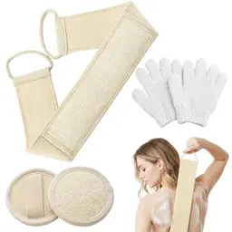3 Stück Luffa Schwämme für Rücken, Peeling-Handtuch, 70 cm, natürliche Silken-Netz-Rückenbürste für sanfte Hautpflege