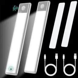 AXHSATRE LED Unterbauleuchte mit Bewegungssensor - 2 Stück, 20 cm, USB-C, Magnetisch, Schranklicht