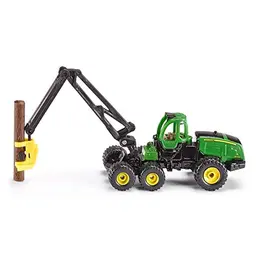 Siku 1652 John Deere Forstwirtschaft Harvester, 1:87, Grün, mit Baumstamm und drehbarem Kran