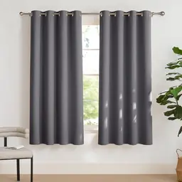 PONY DANCE Verdunklungsvorhänge Grau 2er Set H175 x B140 cm Blickdicht für Wohnzimmer