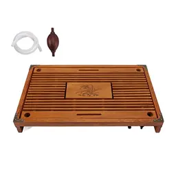 Teetablett aus Holz mit Orchideenmuster, 42,9 x 27,9 cm, Gelb - Serviertablett für Zuhause