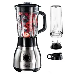 Russell Hobbs Standmixer 2-in-1 mit 1,5l Glasbehälter & 0,6l Mini Smoothie Maker - To-Go mit Deckel