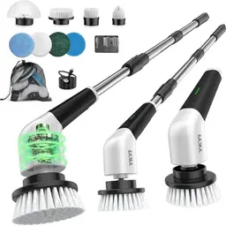 YKYI Elektrische Reinigungsbürste mit 8 Wechselköpfen, wasserdicht für Badezimmer und Küche