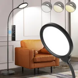 YOPSTAR Stehlampe, dimmbare LED Leselampe mit Fernbedienung & Touch Control, 3 Farbtemperaturen, verstellbarer Schwanenhals