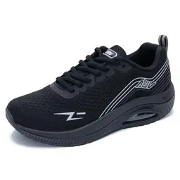 GOOBON Damen Air Walking Schuhe mit Arch Support - Atmungsaktive und leichte Fitness Sneakers in Schwarz, Größe 38 EU