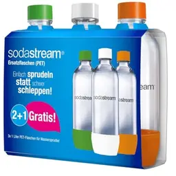 SodaStream Kunststoffflasche 1L - 3er-Pack in Weiß, Grün & Orange