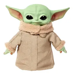 Mattel Disney Star Wars Grogu Plüschfigur, 28 cm, aus 'The Mandalorian', mit Geräusch- und Bewegungsfunktion, ab 3 Jahren