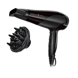 Remington Haartrockner Ionen, schwarz, 2200W, mit Diffusor & Stylingdüse, Keramik-Ionen, 3 Heizstufen, 2 Gebläsestufen, Abkühlstufe