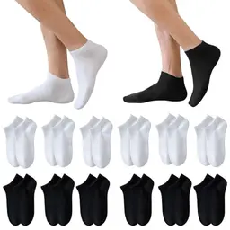 Enreluya Unsichtbare Sneakersocken, 12 Paar, Fuß- und Sneaker-Socken für Damen & Herren, 39-42, Schwarz & Weiß