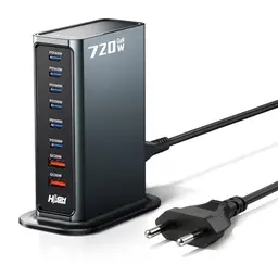 Rocoren 720W USB C Ladegerät mit 8 Ports – 140W Schnellladegerät für Laptop, MacBook, iPad, iPhone und mehr