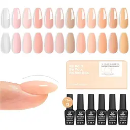 Beetles Aufbaugel für Nägel - 12 Farben in Nude-Rosa-Braun, 8-in-1 Nagelverlängerungs- und Stärkungsgel