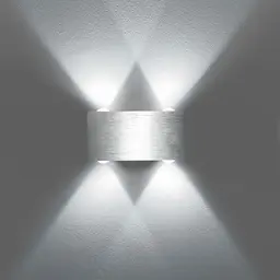 Lightsjoy Moderne LED Wandleuchte Silber Up and Down für Schlafzimmer, Flur und Wohnzimmer, Kaltweiß