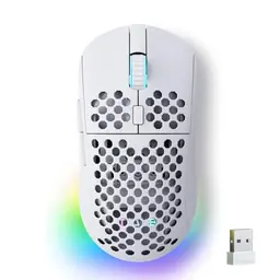 TMKB Falcon M1 Kabellose Gaming Maus – 24000 DPI, 180h Akku, RGB-Beleuchtung, für PC/Mac/Laptop, Weiß