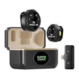 HUACAM 2Pcs Kabelloses Lavalier Mikrofon für iPhone - Ideal für Aufnahmen und Live-Streaming