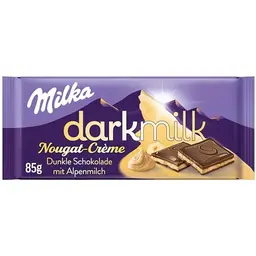Milka Dark Milk – Dunkle Schokolade mit Nougat-Füllung – 85g