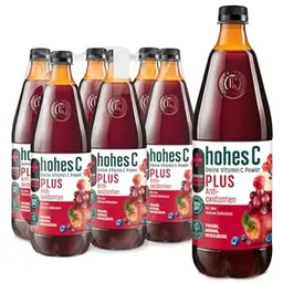 Hohes C PLUS Antioxidantien Saft (6 x 1l) - Apfel, rote Trauben, Aronia, vegan, ohne Zuckerzusatz