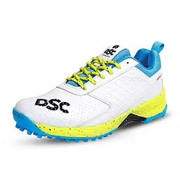 DSC Jaffa 22 Cricket Shoes | White/Lime for Boys and Men | Lightweight