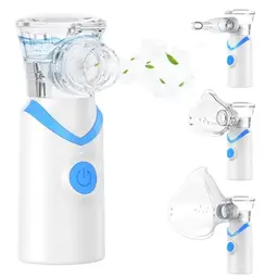 Larair Inhalationsgerät für Erwachsene & Kinder, Tragbarer, Leiser Vernebler mit Selbstreinigung, Einstellbares Sprühvolumen, Blau