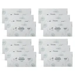 4-lagige Papiertaschentücher, 1200 Stück, 12 Packungen