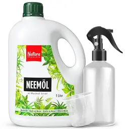 Natura Germania® Neemöl 500ml mit Waschnussextrakt, für Zimmer- & Gartenpflanzen, in Sprühflasche & Messbecher