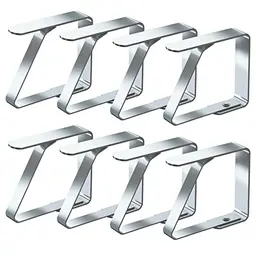 Blooven 8 Edelstahl Tischtuchklammern für Tischdecken bis 3 cm Stärke, Silber