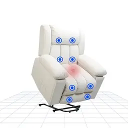 FLEXISPOT Relaxsessel mit Becherhalter und Armlehnen-Aufbewahrung – Massagesessel mit Heizung und USB (Weiß)