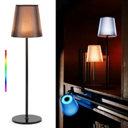 LuminexDesigns kabellose LED-Tischlampe mit RGB und Dimmung, Wasserdicht IP54, ideal für Schlafzimmer, Balkon oder Camping