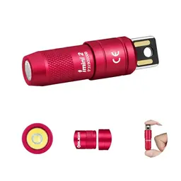 OLIGHT iMini 2 Mini LED Taschenlampe Schlüsselanhänger - USB Aufladbar, 50LM, IPX6, für Camping und Outdoor, Warmes Rot