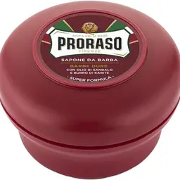 Proraso Rasierseife mit Sandelholz & Sheabutter, 150 ml, inklusive Seifenschale, für Herren, Made in Italy