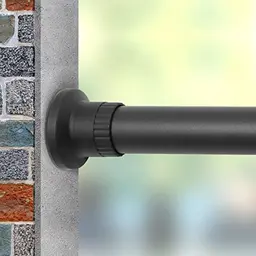 Teleskopstange 70-110 cm, Schwarz, Klemmstange für Gardinen, ohne Bohren, ausziehbar