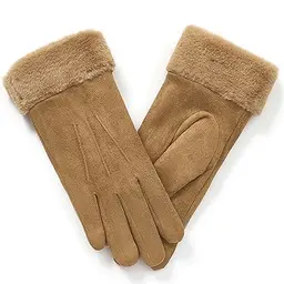 Vislivin Damen Winterhandschuhe mit Touchscreen-Funktion - Gefütterte Braune Größe M
