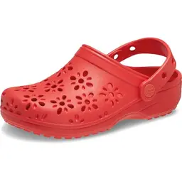 Crocs Unisex Kinderschuhe Classic Floral Clog, Cherry Red, Größe 23/24 EU