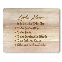 Muttertagsgeschenk für Mama – Natürliches Schneidebrett für Frauen und Omas