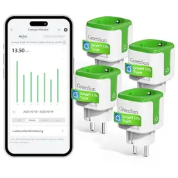Smart WLAN Steckdose mit Strommessung - GreenSun mit Alexa Sprachsteuerung