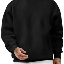 JMIERR Herren Sweatshirt - Casual Rundhals Hoodie in Schwarz, XL