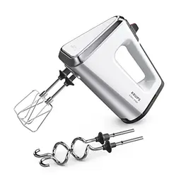 Krups 3 Mix 9000 Handmixer, 750 Watt, Weiß/Silber, inklusive Schneebesen und Knethaken