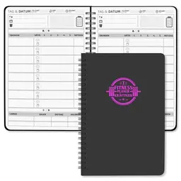 BIROYAL Fitness Journal Spiralblock, Workout Notizbuch für Frauen & Männer, Trainingstagebuch für Fitness und Sport