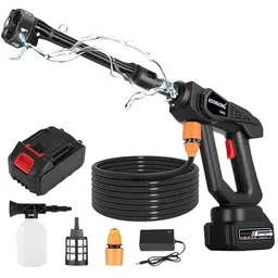 Akku Hochdruckreiniger für Makita Batterie, mobiler Druckreiniger mit 6-in-1 Düse und 5m Schlauch, ideal für Auto, Terrasse und Garten