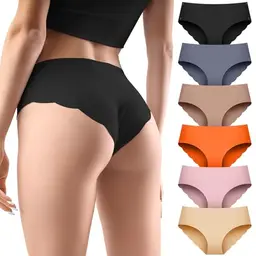 Svalor Damen Seamless Unterhosen, Hohe Taille, Atmungsaktive & Elastische Slips, 6er Pack (XL)