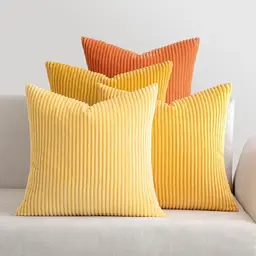 MIULEE Kordsamt Kissenbezug, 4 Stück, 40x40cm, Orange - Dekorative Sofakissen für Wohnzimmer und Schlafzimmer