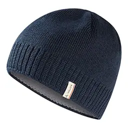 VAUDE Edo Beanie III – Warme, atmungsaktive Wintermütze in Blau, Rippstrick-Design, gefüttert mit Fleece, Unisex, Made in Germany