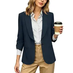 Damen Blazer, sportlich-elegant, offener, gefütterter Blazer mit Taschen, für Arbeit & Business, Übergangsjacke