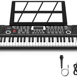 Digital Piano mit 61 Tasten und Notenständer - Tragbares Keyboard für Anfänger und Erwachsene