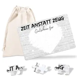 24-teiliges Gutschein-Puzzle mit Baumwoll-Säckchen - Personalisierte Geschenke zum Ausfüllen für Geburtstage