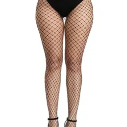 Damen Netzstrumpfhose Schwarz, hohe Taille, sexy Design, Einheitsgröße