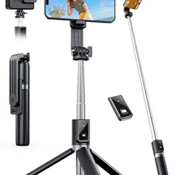 ANXRE Selfie Stick mit Fernauslöser, 106cm, 360° drehbar, tragbar, kompatibel mit iPhone, Samsung & Android