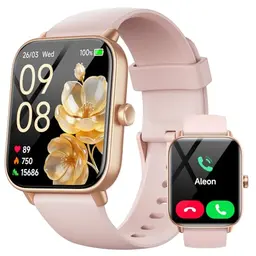 Damen Smartwatch mit Telefon, Herzfrequenz & Schlafmonitor, 120+ Sportmodi, wasserdicht, kompatibel mit Samsung/Android/iOS