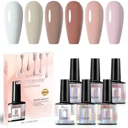 UV Nagellack Set - 6 Farben, Langlebig und Chipfest, Ideal für Maniküre zu Hause, Perfekt für Anfänger und Profis